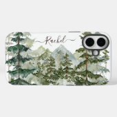 Waterverf Dennengebergte en Berg Rustiek Case-Mate iPhone Case (Achterkant (horizontaal))