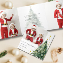 Waterverf Dennengebouw Gouden Foto Kerstmis