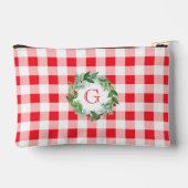 Waterverf Dennenkrans MONOGRAM Rode Check Etui (Achterkant)