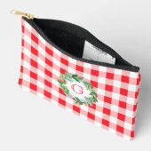 Waterverf Dennenkrans MONOGRAM Rode Check Etui (Open)