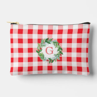 Waterverf Dennenkrans MONOGRAM Rode Check Etui
