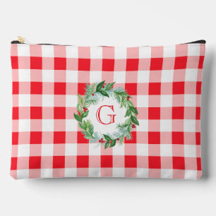 Waterverf Dennenkrans MONOGRAM Rode Check LG Etui