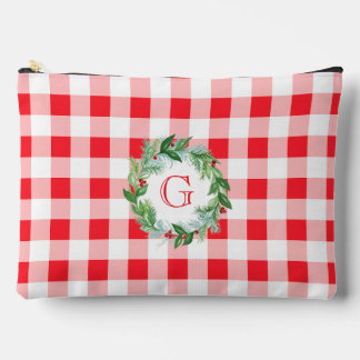 Waterverf Dennenkrans MONOGRAM Rode Check LG Etui