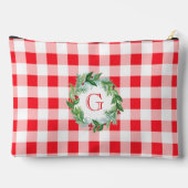 Waterverf Dennenkrans MONOGRAM Rode Check LG Etui (Achterkant)