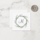 Waterverf Dennennaalden en Bessen Notitiekaartje (Voorkant / Achterkant in situ)