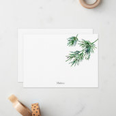 Waterverf Dennennaalden Notitiekaartje (Voorkant / Achterkant in situ)