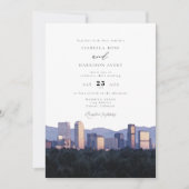 Waterverf Denver Colorado City Skyline Wedding Kaart (Voorkant)