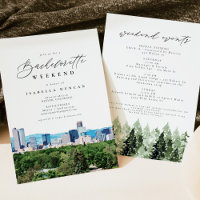Waterverf Denver Colorado Skyline Mountain Pine