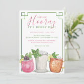 Waterverf Derby Dag Mint Julep Dranken Feest Kaart (Staand voorkant)