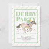 Waterverf Derby Party Horse Jockey Race Kaart (Voorkant)