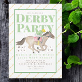 Waterverf Derby Party Horse Jockey Race Kaart
