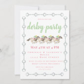 Waterverf Derby Party Horses Racing Kaart (Voorkant)