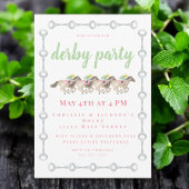 Waterverf Derby Party Horses Racing Kaart