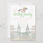 Waterverf Derby Party Jockey Building Kaart (Voorkant)