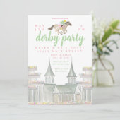 Waterverf Derby Party Jockey Building Kaart (Staand voorkant)