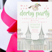 Waterverf Derby Party Jockey Iconic Building Kaart