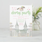 Waterverf Derby Party Jockey Iconic Building Kaart (Staand voorkant)