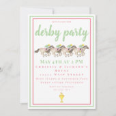 Waterverf Derby Party Paard Racing Cup Kaart (Voorkant)