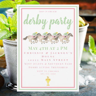 Waterverf Derby Party Paard Racing Cup Kaart