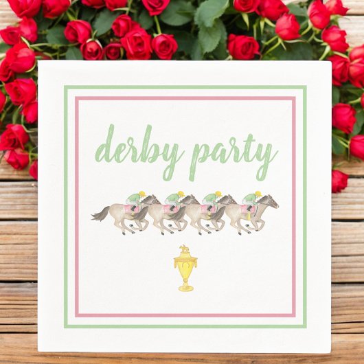 Waterverf Derby Party Paard Racing Cup Servet