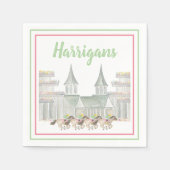 Waterverf Derby Party Script Horse Racing Naam Servet (Voorkant)