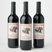 Waterverf Derby Racehorse Rood Wijn Etiket (Flessen)