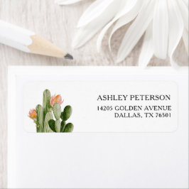 Waterverf Desert Cacti Cactus Return Address Etiket