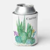 Waterverf desert cacti cactusbacteriën, met de han blikjeskoeler (Blikje Voorkant)