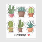 Waterverf Desert Cactus ,Cactus cactussen succulen Sticker (Vel)