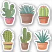 Waterverf Desert Cactus ,Cactus cactussen succulen Sticker (Voorkant)