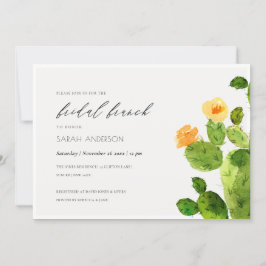 WATERVERF DESERT CACTUS FLORAL BRIDAL BRUNCH KAART