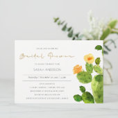 WATERVERF DESERT CACTUS FLORAL VRIJGEZELLENFEEST KAART (Staand voorkant)