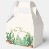 Waterverf Desert Cactus Garden Baby shower Bedankdoosjes (Voorkant)