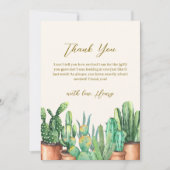 Waterverf Desert Cactus Garden Baby shower Bedankkaart (Voorkant)