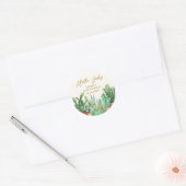 Waterverf Desert Cactus Garden Baby shower Ronde Sticker (Envelop)
