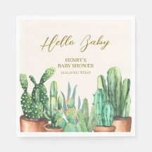 Waterverf Desert Cactus Garden Baby shower