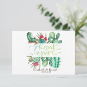 Waterverf Desert Cactus Polka Dots Dank u kaart (Staand voorkant)