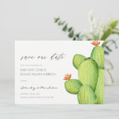 WATERVERF DESERT CACTUS-STROOM BEWAREN DE DATUM SAVE THE DATE (Staand voorkant)