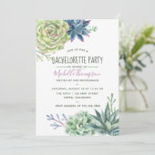 Waterverf Desert Cactus Succulents Bachelorette Kaart (Staand voorkant)