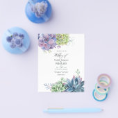Waterverf Desert Cactus Succulents Wedding Invite Flyer (Enkel)