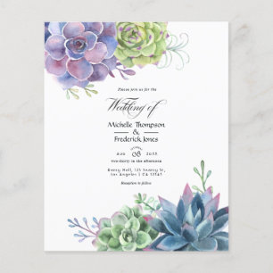 Waterverf Desert Cactus Succulents Wedding Invite Flyer
