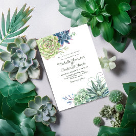 Waterverf Desert Cactus Succulents Wedding Invite Kaart
