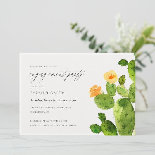 WATERVERF DESERT CACTUS-VERLOVING KAART (Staand voorkant)