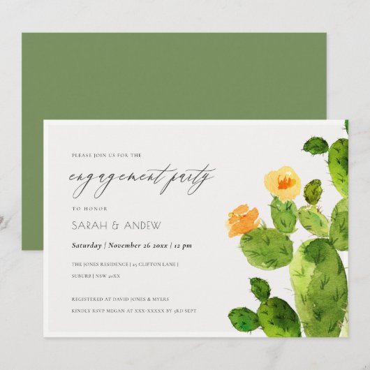 WATERVERF DESERT CACTUS-VERLOVING KAART (Voorkant / Achterkant)