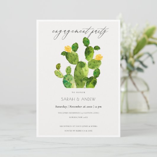 WATERVERF DESERT CACTUS-VERLOVING KAART (Staand voorkant)