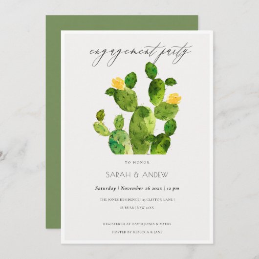 WATERVERF DESERT CACTUS-VERLOVING KAART (Voorkant / Achterkant)