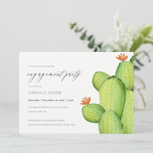 WATERVERF DESERT CACTUS-VERLOVING KAART (Staand voorkant)