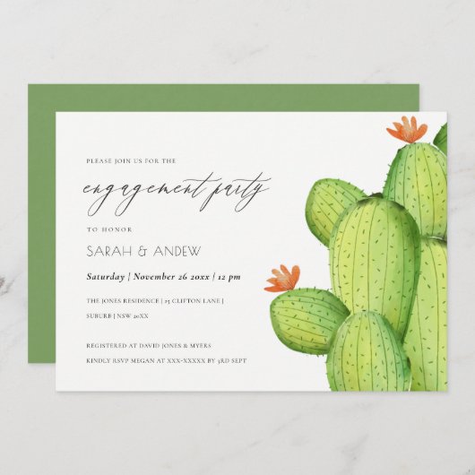 WATERVERF DESERT CACTUS-VERLOVING KAART (Voorkant / Achterkant)