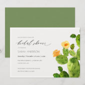 WATERVERF DESERT CACTUS-VRIJGEZELLENFEEST KAART (Voorkant / Achterkant)