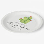 WATERVERF DESERT CACTUS-VRIJGEZELLENFEEST PAPIEREN BORDJE (Gekanteld)